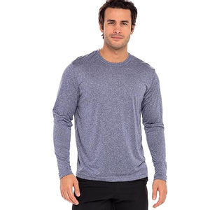 Camiseta de Manga Larga de Algodón Lisa para Hombre, Cuello Redondo Básico Informal, Logotipo Personalizado, Marca Privada, OEM, ODM, Venta al Por Mayor - Product Image 1