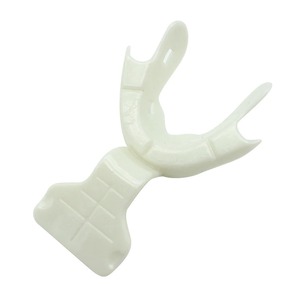 Bandeja de impresión mandibular dentada para instrumentos dentales, con corte de marco, para prótesis, suministros para dientes, manual, estriada, Clase II, 3 mandíbulas - Product Image 4