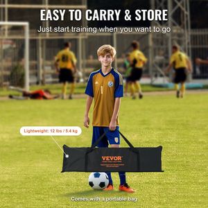 2-IN-1 portatile allenatore di calcio rimbalzista netto 71 "x 40" ferro sport di calcio attrezzatura pratica tiro al volo che passa il muro di allenamento per - Product Image 5