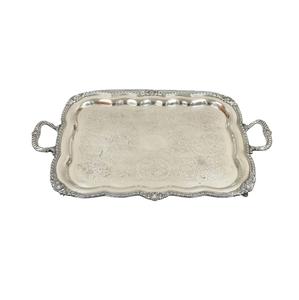 Plateaux de service en aluminium de dernière génération avec poignée, forme personnalisée, plateau de service alimentaire argenté pour table, utilisable à la maison et dans les hôtels - Product Image 1