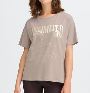 T-shirt Amalli blanc 100 % coton pour femme, avec logo, tricoté uni, coupe classique, col rond, manches courtes, respirant, anti-boulochage - Product Image 3