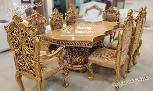 Conjunto de muebles tallados a mano estilo árabe para comedor, conjunto de comedor de 6 plazas, estilo barroco, muy lujoso - Product Image 4