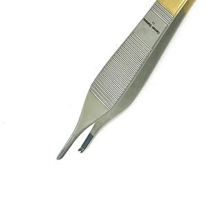 Pinzas Manuales de Acero Inoxidable Adson Tissue T.C Gold de 150 mm 10-191-150, Instrumento Quirúrgico de Precisión para Agarrar, Hermann Meditech - Product Image 2