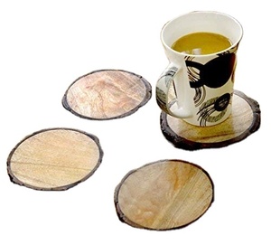 Posavasos Redondos de Madera Natural de Alta Calidad, Grado Premium para Exportación desde India, para Decoración Moderna del Hogar - Product Image 1