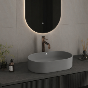 Lavabo Rectangular Moderno de Cerámica para Encimera, Ecológico, Instalación en Encimera, Grifo de un Solo Orificio, 9L, para Hotel/Apartamento - Product Image 1