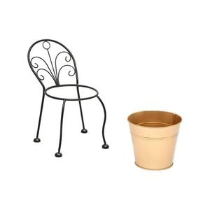 Support de plante en métal avec seau amovible, support décoratif pour pot de fleurs en fer, support de plante pour jardin intérieur et extérieur, décoration de la maison, 20 cm - Product Image 4