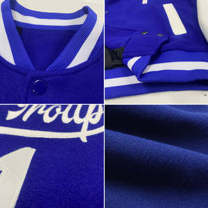 Chaqueta Varsity Premium para Hombre, Azul y Blanca, Estilo Béisbol, con Logotipo Personalizado, Ropa Deportiva Informal, Fabricante de Ropa al Por Mayor - Product Image 2