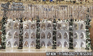 Stylish Black & White Jharokha-Style Wedding <b>Frames</b> Mirror <b>Frames</b> Palace Wedding Theme <b>Backdrop</b> Mirror Stage <b>Frames</b> Mughal Stage - Product Image 6