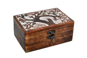 Petite boîte carrée en bois gravée au laser sur mesure, boîte à bijoux gravée au laser, boîte de rangement, étui à bagues en gros - Product Image 3