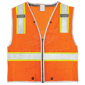 Gilet de sécurité réfléchissant en tissu maillé de qualité supérieure, imperméable, classe 2 ANSI, fermeture avant, pour agents de sécurité, personnel de construction et d'usine - Product Image 3