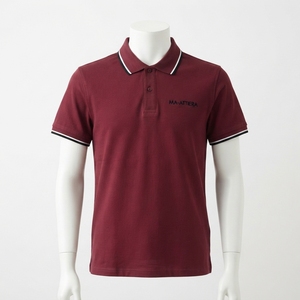 <b>Men's</b> <b>Burgundy</b> Solid Knitted 100% Cotton for <b>Shirt</b> Quick Dry Short Sleeve Casual Business Uniform OEM ODM Wholesale - Product Image 1