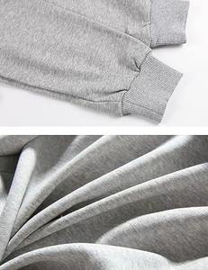 Wholesale Custom LOGO Grey Women's <b>Cropped</b> <b>Zip</b>-<b>Up</b> Hoodie Solid Color Full Sleeve Hooded Sweatshirt Knitted Cotton Autumn Wear - Product Image 3