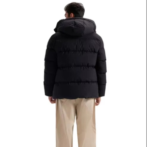 เสื้อแจ็คเก็ตพัฟเฟอร์ผู้ชายแบบลำลองสำหรับฤดูหนาว  โลโก้สั่งทำได้ คุณภาพพรีเมียม ฮู้ดดี้คุณภาพสูง คอตั้ง กันลม ซิป OEM - Product Image 4