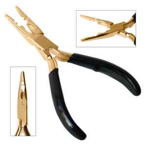 Pince à extensions capillaires pour salon, pour l'installation, le retrait et la réglage des micro-anneaux d'extensions capillaires, avec poignée ergonomique. - Product Image 1