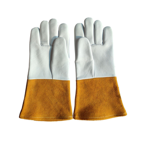 Guantes de soldadura TIG de cuero de cabra resistentes al calor, guantes de soldador resistentes al fuego para protección de manos, para uso industrial y en talleres. - Product Image 5