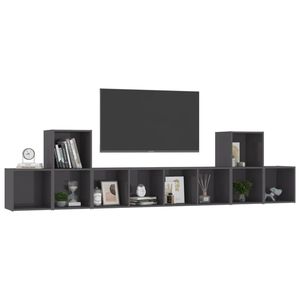 5 pezzi di alta lucentezza grigio ingegnerizzato legno TV Set mobile per soggiorno - Product Image 3
