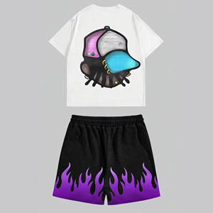 Camiseta y pantalones cortos extragrandes con serigrafía personalizada, material de primera calidad, serigrafía de alta calidad para unisex - Product Image 2