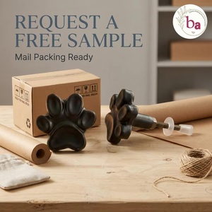 Ba <b>Matte</b> <b>Black</b> Cast Iron Durable Paw Print Cabinet <b>Knob</b> Novelty Shape Contemporary Design for Kitchen Dresser Drawer Handle - Product Image 4