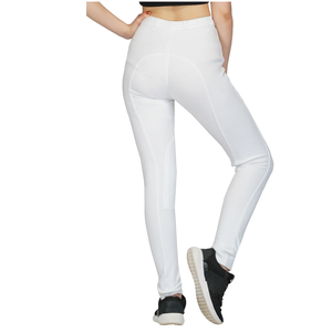 Leggings de equitación de tiro bajo con asiento completo para mujer, pantalones de montar con parche en la rodilla, ventilados, para entrenamiento activo - Product Image 2