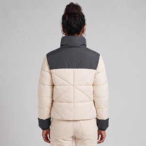 Blouson matelassé pour femme, élégant, décontracté, pour l'hiver, coupe ample, à capuche, couleur unie, rembourré en coton - Product Image 4