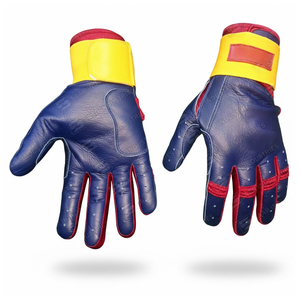 Gants d'entraînement de softball en cuir de vachette 100% original, taille adulte, gants de frappe ambidextres avec fermeture Velcro, prix de gros - Product Image 3