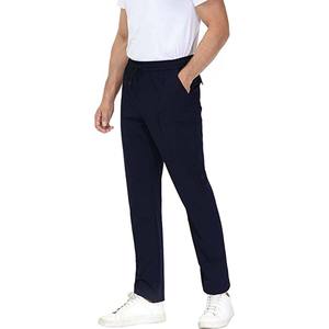 Pantalon de jogging tissé extensible pour hommes, pantalon décontracté à taille élastique avec cordon de serrage pour un usage quotidien - Product Image 1