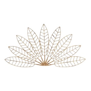Handmade Natural Leaf <b>Wall</b> <b>Decor</b> Woven Metal Leaf <b>Wall</b> Hanging Art for Home Hotel Living Room Decoration - Product Image 1