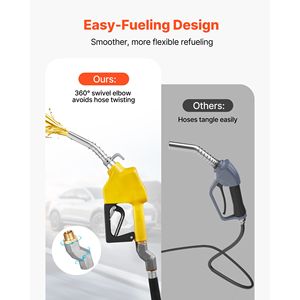 Pistola Erogatrice Carburante Girevole NPT da 3/4 Pollici, Flusso Massimo 11,8 GPM, con Spegnimento Automatico, per Diesel e Benzina, Grilletto a 3 Velocità - Product Image 3