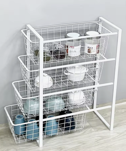 OEM/ODM Vietnam Factory Customized 4 Tier Storage Rack <b>Wire</b> <b>Basket</b> Drawer Organizer Shelf for Kitchen Bathroom Home Use - Product Image 1