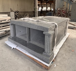 Mausoleos Dobles de Granito Gris G614 de Camboya para Cementerio, Precios de Criptas Complementarias, Mausoleo Privado de Diseño Simple para Dos Personas - Product Image 5