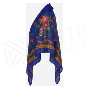 Pañuelo de Seda Cuadrado para Mujer, Estampado Floral, Estilo Étnico, Multifuncional, Accesorio para Todas las Temporadas - Product Image 3