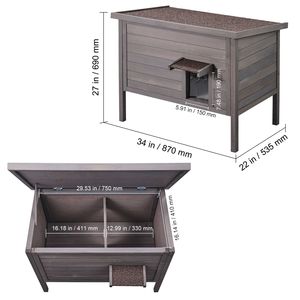 Maison pour chat et lapin en bois isolée en mousse, résistante aux intempéries, abri pour chats errants, pour plusieurs chats, mobilier pour animaux de compagnie - Product Image 5