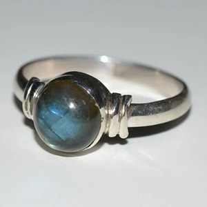 <b>Labradorite</b> <b>Ring</b> 925 Sterling Silver Handmade Boho Statement Promise Jewelry for Women Natural Round Shape Gemstone Jewelry - Product Image 2