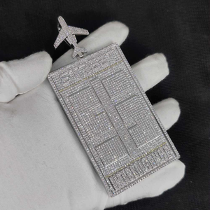 Collar de Viaje con Diseño de Pasaporte, Diamante Moissanite, Plata 925, Estilo Hip Hop - Product Image 4