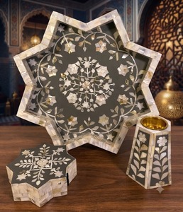 Ensemble de porte-encens en nacre sculpté à motifs floraux, support décoratif pour aromathérapie, pour la décoration de la maison - Product Image 2