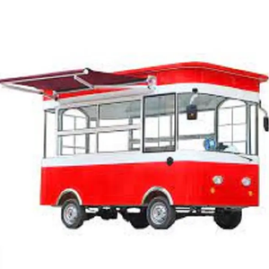 Camion de restauration mobile de style vintage rouge, cuisine entièrement équipée, camion de restauration pour marché de restauration rapide en plein air - Product Image 1