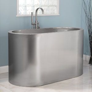 Baignoire autoportante de luxe en acier inoxydable à double paroi avec deux sièges intégrés - Product Image 3