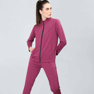 Conjunto de chándal con cremallera para mujer, ropa deportiva para correr y entrenar, conjunto de chándal con cremallera completa a la moda para deportes de fitness - Product Image 2