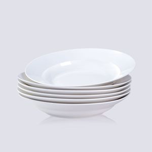 Set di Stoviglie Moderne in 6 Pezzi, Bianco, 9 Pollici, Piatti per Insalata, Lavabili in Lavastoviglie e Utilizzabili in Microonde, Resistenti ai Graffi, Piatti SMO - Product Image 6