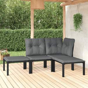 Conjunto de Muebles de Jardín en Negro y Gris - Product Image 1