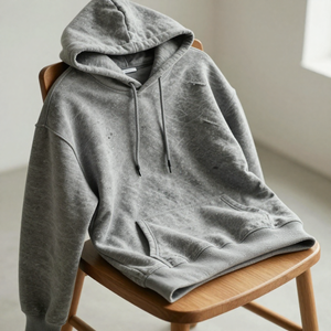 เสื้อสเวตเตอร์แบบสวมหัวผ้าฟลีซผ้าฝ้ายฟอกสีสไตล์วินเทจซักได้ - Product Image 2