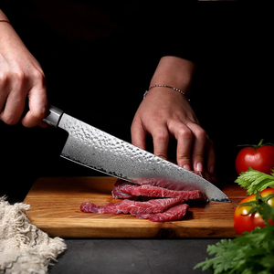 Cuchillo de Chef de Acero Damasco Forjado a Mano de Primera Calidad, Mango de Madera, Cuchillo de Cocina Japonés, Logotipo Personalizado, Fabricante OEM - Product Image 3