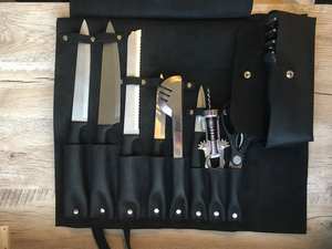 Ensemble de couteaux portables classiques en cuir véritable de haute qualité et durable, 4-6 compartiments, léger pour la protection des couteaux, LKR-0383 - Product Image 5