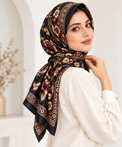 Elegant Floral Printed 100% Silk Square Scarf for Women All Seasons Fashion Accessory - Product Image 5