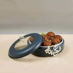 Plat de service islamique de luxe en métal avec couvercle, calligraphie dorée, Ramadan, Eid, vaisselle arabe, cadeau, décoration de la maison - Product Image 1