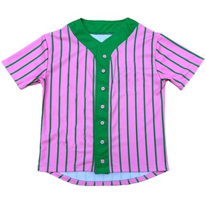 Camiseta de béisbol personalizada D9 Sorority, manga corta, lisa, con su logotipo bordado personalizado, camiseta de béisbol con botones completos. - Product Image 1