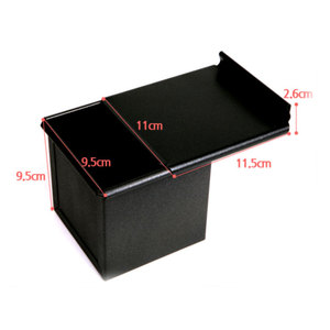 Black PTFE Non Stick Bread Loaf <b>Pan</b> Aluminum Baking Dish Sliding <b>Lid</b> Oven Safe Rectangular Bakeware - Product Image 4