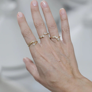 Yellow <b>Gold</b> Pear Cut Diamond <b>Cocktail</b> <b>Ring</b> Geometric Luxury Women's Engagement <b>Ring</b> - Product Image 3
