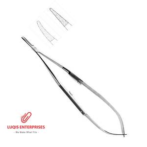 Portaagujas Castroviejo con superficie de diamante, mandíbula suave y delicada, instrumento quirúrgico oftálmico de acero inoxidable, reutilizable - Product Image 1