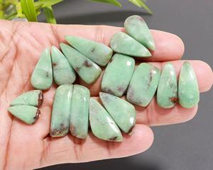 8 paires de pierres précieuses en chrysoprase verte naturelle, 154 carats, pour la fabrication de bijoux, 26x8, 16x8mm # 20006 - Product Image 4